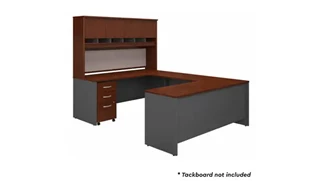 U Shaped Desks with Hutch Bush Furniture 72in W U-Shaped Desk with Hutch and Assembled Mobile File Cabinet