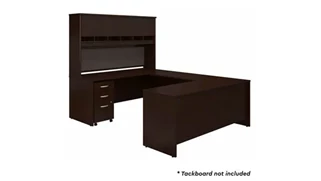 U Shaped Desks with Hutch Bush Furnishings 72in W U-Shaped Desk with Hutch and Assembled Mobile File Cabinet