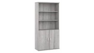 Standard Bookcases Bush Furnishings Tall 5 Shelf Bookcase with Doors
