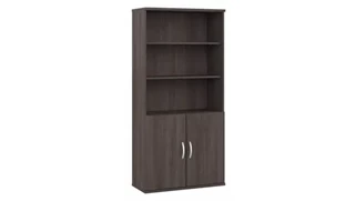 Standard Bookcases Bush Furnishings Tall 5 Shelf Bookcase with Doors
