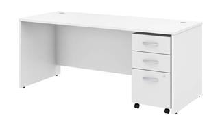 Executive Desks Bush 72in W x 30in D Office Desk with Assembled Mobile File Cabinet