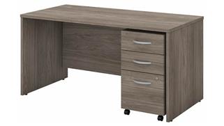 Executive Desks Bush 60in W x 30in D Office Desk with Assembled Mobile File Cabinet