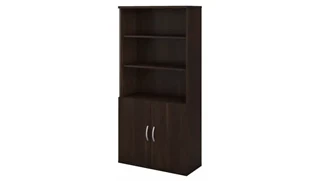 Standard Bookcases Bush Furnishings 5 Shelf Bookcase with Doors