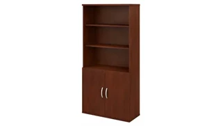 Standard Bookcases Bush Furnishings 5 Shelf Bookcase with Doors