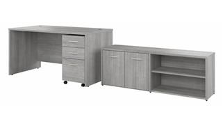 Computer Desks Bush 60in W x 30in D Office Desk with Storage Return and Assembled  Mobile File Cabinet