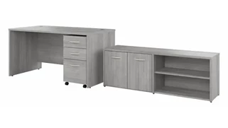 Office Suites Bush Furniture 60in W x 30in D Office Desk with Storage Return and Assembled  Mobile File Cabinet