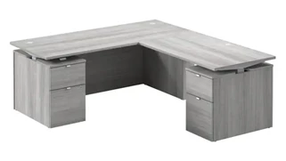 Adjustable Height Desks & Tables Bush Furniture 72in W Height Adjustable L-Shaped Standing Desk with Drawers