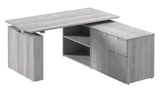 Adjustable Height Desks & Tables Bush 60in Electric Height Adjustable Standing Desk with Storage