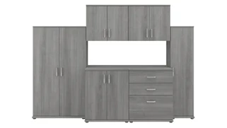 Storage Cabinets Bush 108in W 6 Piece Modular Storage Set with Floor and Wall Cabinets