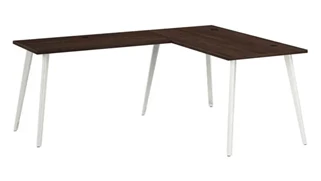 L Shaped Desk Shells Bush Furniture 60in W x 30in D L-Shaped Desk with Splayed Metal Legs
