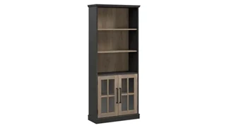 Standard Bookcases Bush Furnishings 5 Shelf Bookcase with Glass Doors