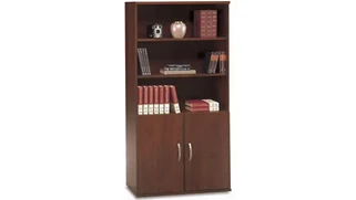 Standard Bookcases Bush Furnishings Open Double Bookcase with Doors