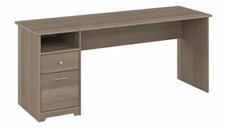 Stand-Alone Single Pedestal Desks Bush Furniture 72in W Computer Desk with Drawers