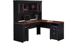 L Shaped Desks with Hutch Bush Furnishings L-Shaped Desk with Hutch