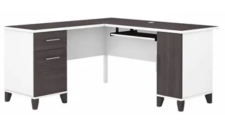 L Shaped Double Pedestal Desks Bush Furniture 60in W L-Shaped Desk with Storage