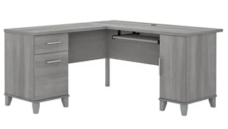 L Shaped Double Pedestal Desks Bush Furniture 60in W L-Shaped Desk with Storage
