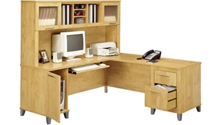 L Shaped Desks with Hutch Bush Furniture L Shaped Desk with Hutch
