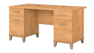 Stand-Alone Double Pedestal Desks Bush Furniture 60in Double Pedestal Desk