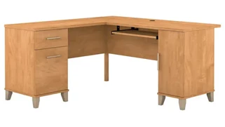 L Shaped Desks Bush Furniture 60in W L-Shaped Desk with Storage