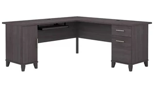 L Shaped Double Pedestal Desks Bush Furniture 72in W L-Shaped Desk with Storage