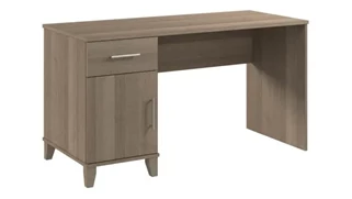 Stand-Alone Single Pedestal Desks Bush Furniture 54in W Office Desk with Drawer and Storage Cabinet