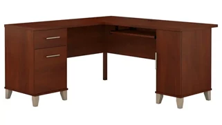 L Shaped Double Pedestal Desks Bush Furniture 60in W L-Shaped Desk with Storage