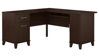 L Shaped Double Pedestal Desks Bush Furniture 60in W L-Shaped Desk with Storage