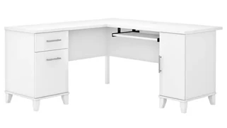 L Shaped Double Pedestal Desks Bush Furniture 60in W L-Shaped Desk with Storage