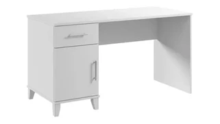 Stand-Alone Single Pedestal Desks Bush Furniture 54in W Office Desk with Drawer and Storage Cabinet