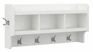 Coat Racks & Hall Trees Bush Furnishings 40in W Wall Mounted Coat Rack with Shelf