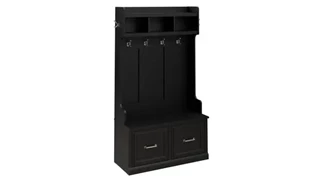 Coat Racks & Hall Trees Bush Furnishings 40in W Hall Tree and Shoe Storage Bench with Doors