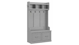 Coat Racks & Hall Trees Bush Furnishings 40in W Hall Tree and Shoe Storage Bench with Doors