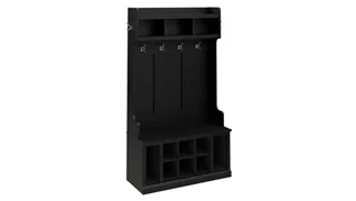 Coat Racks & Hall Trees Bush Furnishings 40in W Hall Tree and Shoe Storage Bench with Shelves