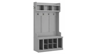 Coat Racks & Hall Trees Bush Furnishings 40in W Hall Tree and Shoe Storage Bench with Shelves