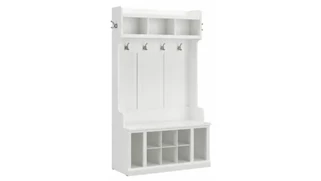 Coat Racks & Hall Trees Bush Furnishings 40in W Hall Tree and Shoe Storage Bench with Shelves