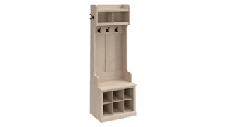 Coat Racks & Hall Trees Bush Furnishings 24in W Hall Tree and Small Shoe Bench with Shelves
