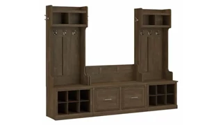 Benches Bush Furniture Entryway Storage Set with Hall Trees and Shoe Bench with Doors