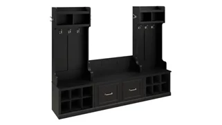 Benches Bush Furniture Entryway Storage Set with Hall Trees and Shoe Bench with Doors