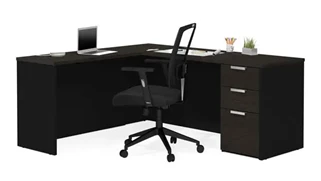 L Shaped Single Pedestal Desks Bestar L-Shaped Desk
