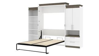 Murphy Beds - Queen Bestar Office Furniture 124in W Queen Murphy Bed with Multifunctional Storage