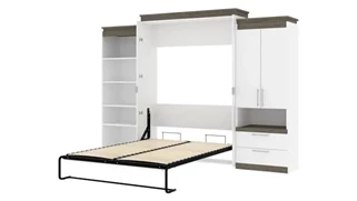 Murphy Beds - Queen Bestar Office Furniture 124in W Queen Murphy Bed with Multifunctional Storage