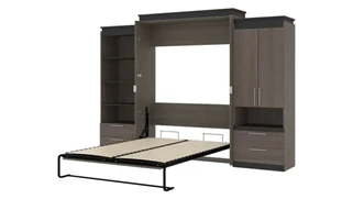 Murphy Beds - Queen Bestar Office Furniture 124in W Queen Murphy Bed and Multifunctional Storage with Drawers