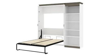 Murphy Beds - Full Bestar Office Furniture 88in W Full Murphy Bed with Shelving Unit