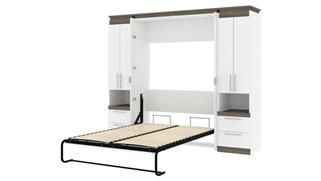 Murphy Beds - Full Bestar Office Furniture 98in W Full Murphy Bed and 2 Storage Cabinets with Pull-Out Shelves