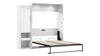 Murphy Beds - Queen Bestar Office Furniture Queen Murphy Bed and Storage Cabinet with Pull-Out Shelf (87in W)