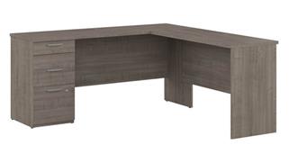 L Shaped Desks Bestar 65in W L-Shaped Desk with Drawers