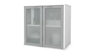Desk Hutches Bestar 30in W Hutch with Frosted Glass Doors