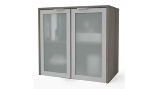 Desk Hutches Bestar 30in W Hutch with Frosted Glass Doors
