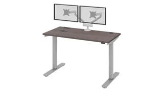 Standing Desks - Electronically Adjustable Bestar 48in W x 24in D Standing Desk with Dual Monitor Arm