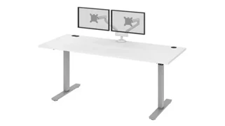 Standing Desks - Electronically Adjustable Bestar 6ft W x 30” D  Standing Desk with Dual Monitor Arm